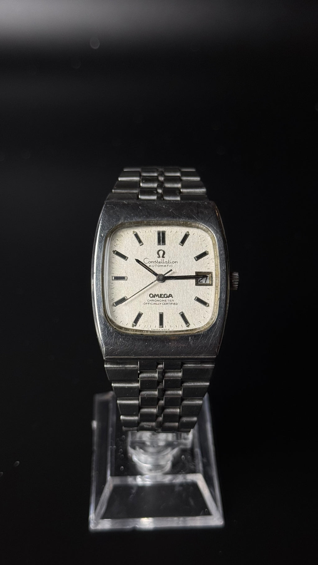 Omega Constellation Automatic Chronometer - zegarek vintage ze srebrną tarczą