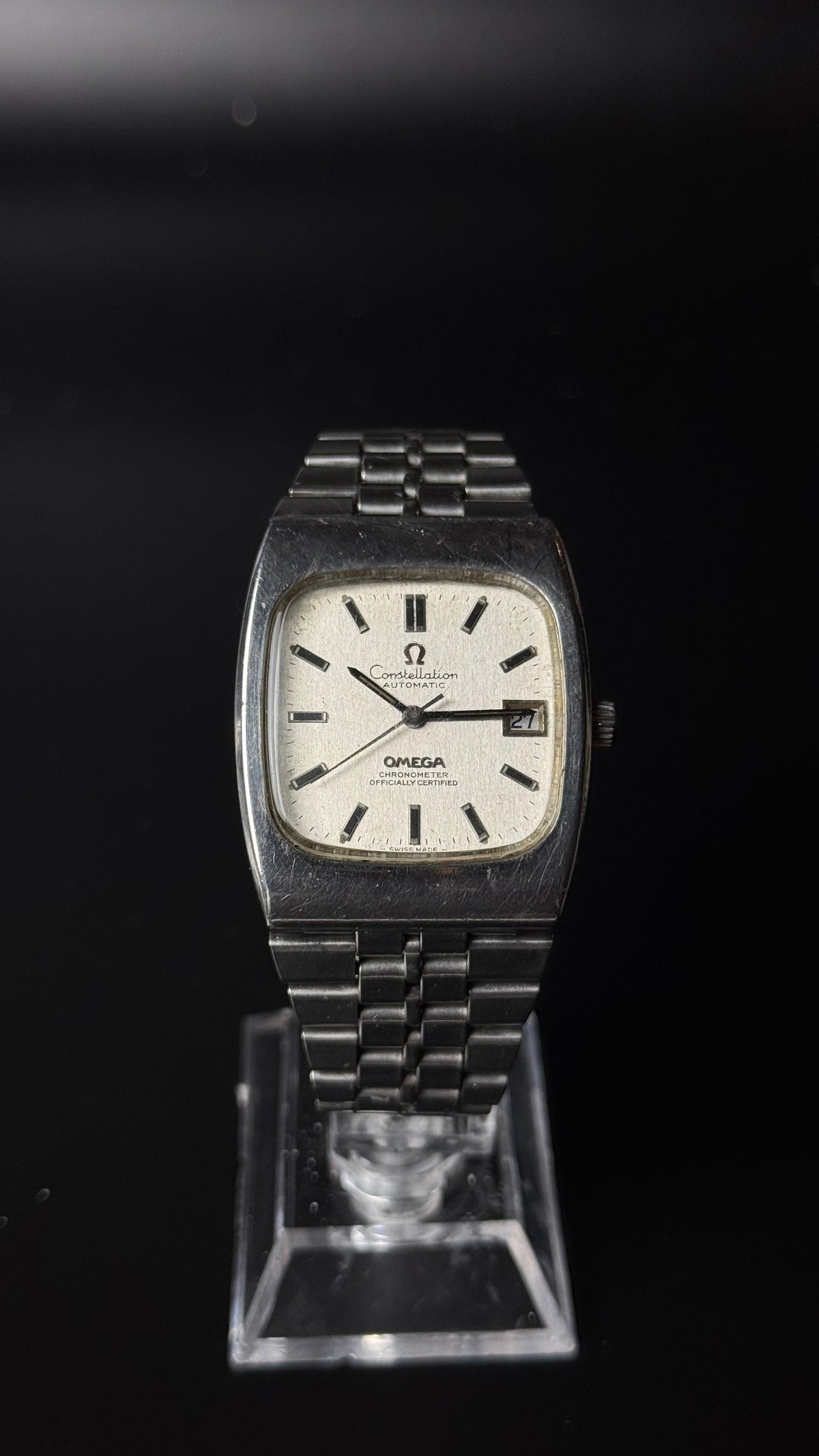 Omega Constellation Automatic Chronometer - zegarek vintage ze srebrną tarczą