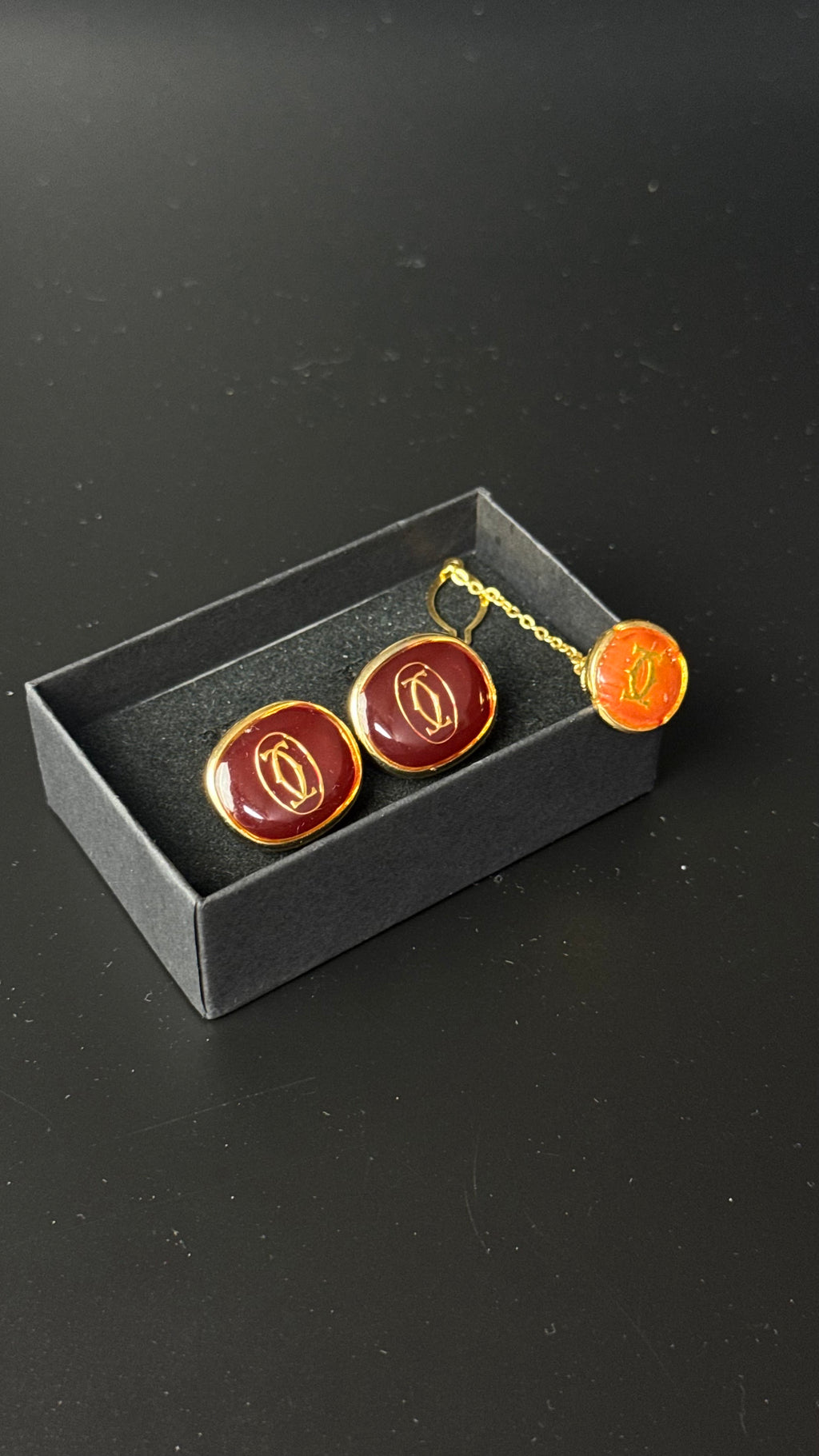 Cartier – spinki do mankietów + spinka do krawata + spinka do marynarki