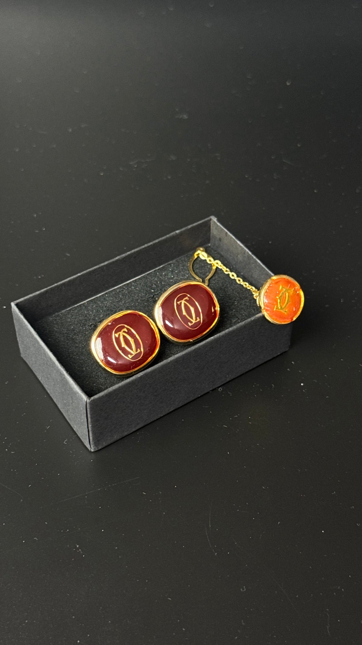 Cartier – spinki do mankietów + spinka do krawata + spinka do marynarki