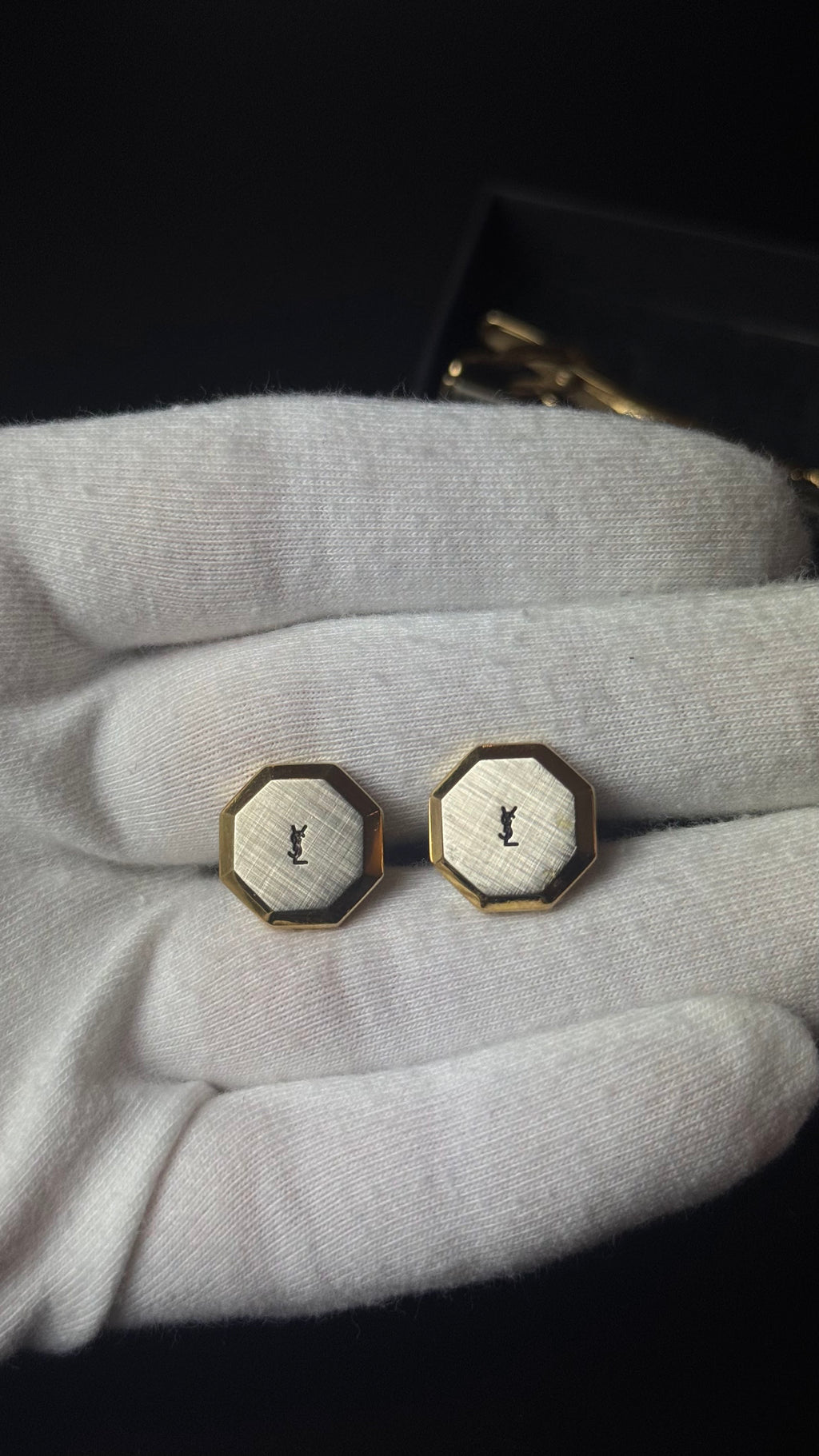Yves Saint Laurent – spinki do mankietów + spinka do krawata