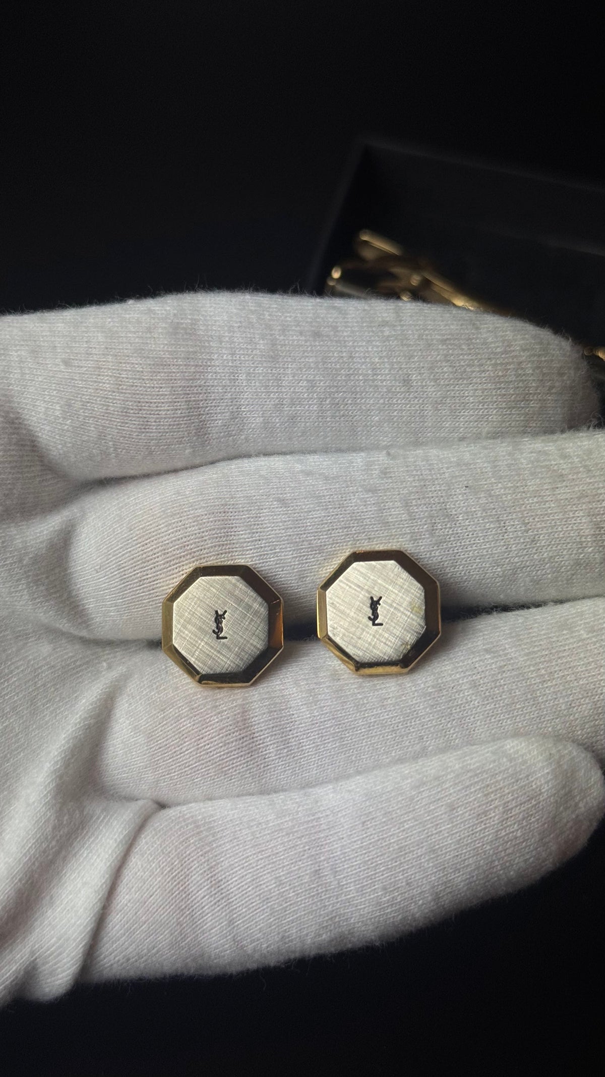 Yves Saint Laurent – spinki do mankietów + spinka do krawata