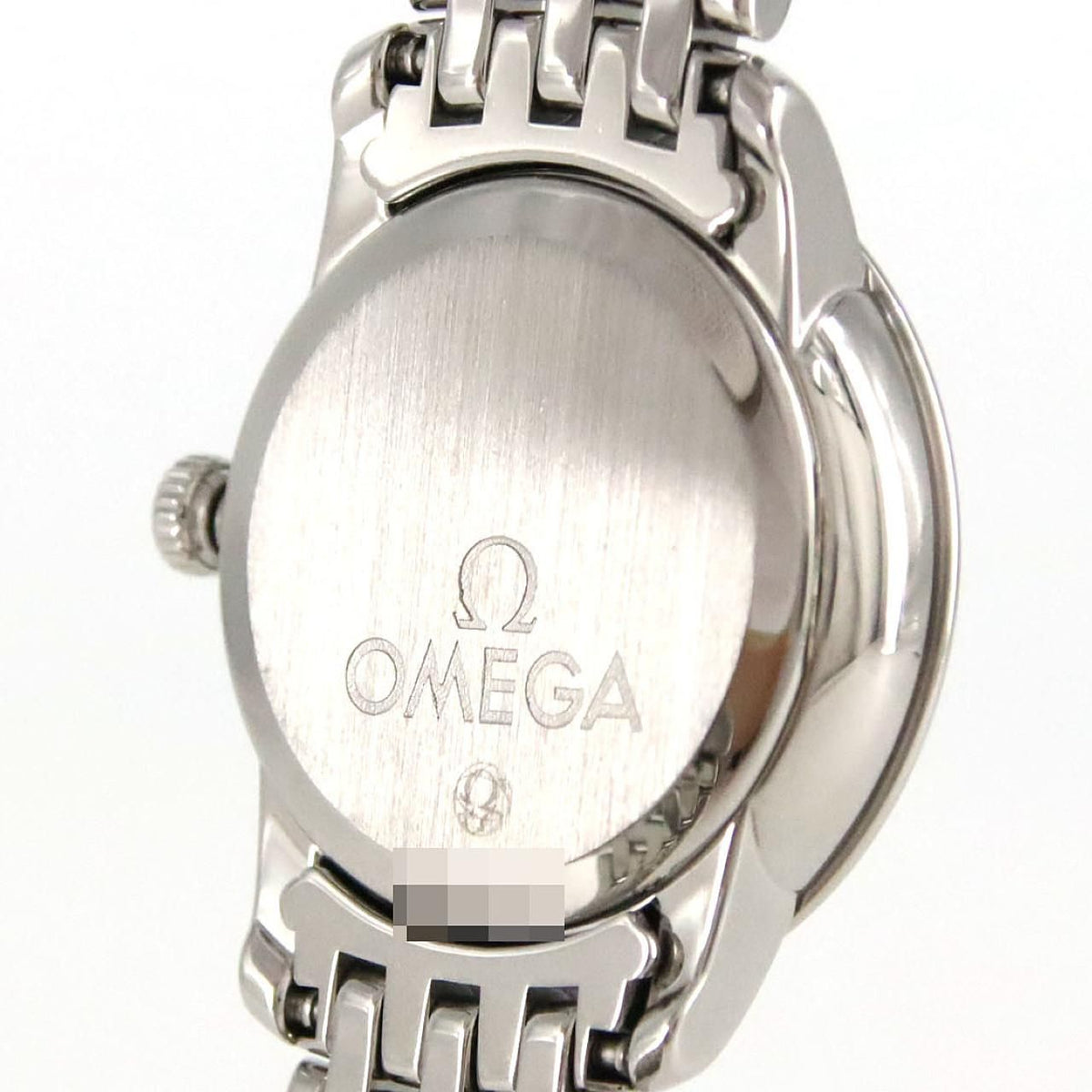 Omega De Ville Prestige 424.10.24.60.55.001 – masa perłowa z 8 diamentami, stalowa bransoleta