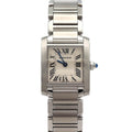 Cartier Tank Française SM W51008Q3 – srebrna tarcza z rzymskimi cyframi, stalowa bransoleta