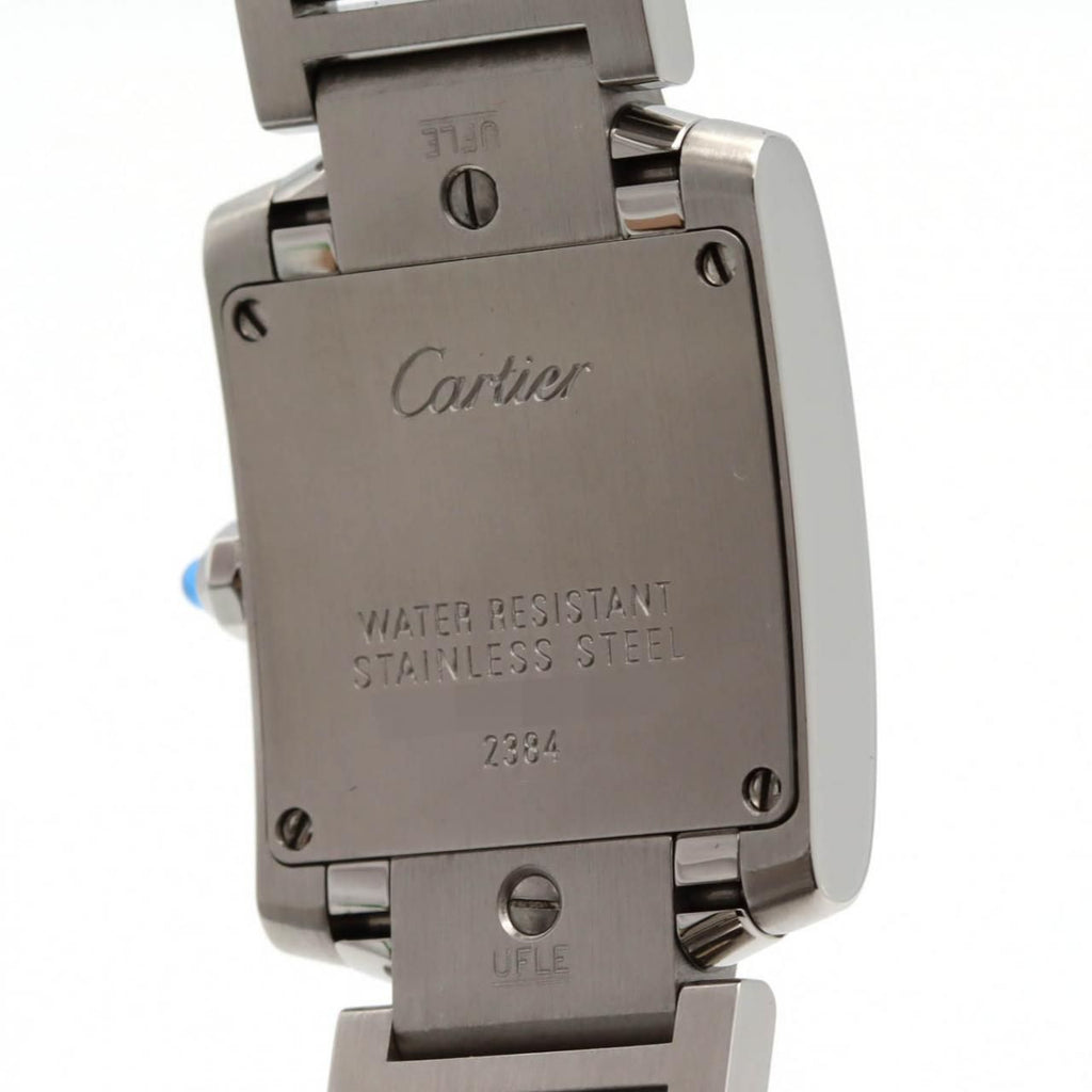 Cartier Tank Française SM W51008Q3 – srebrna tarcza z rzymskimi cyframi, stalowa bransoleta