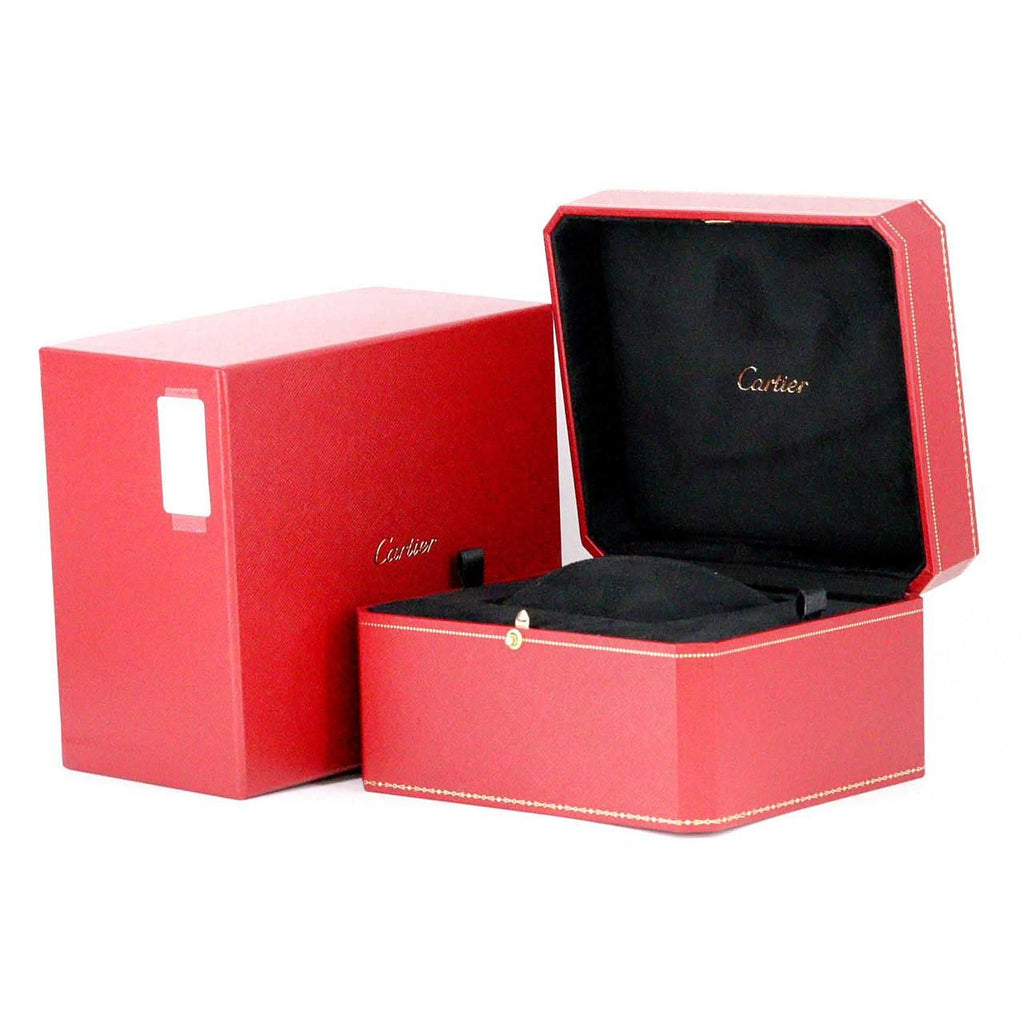 Cartier Mini Tank Américaine WSTA0032 – srebrna tarcza z rzymskimi cyframi, czarny pasek
