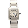 Cartier Tank Française MM W51011Q3 – datownik, srebrna tarcza, stalowa bransoleta
