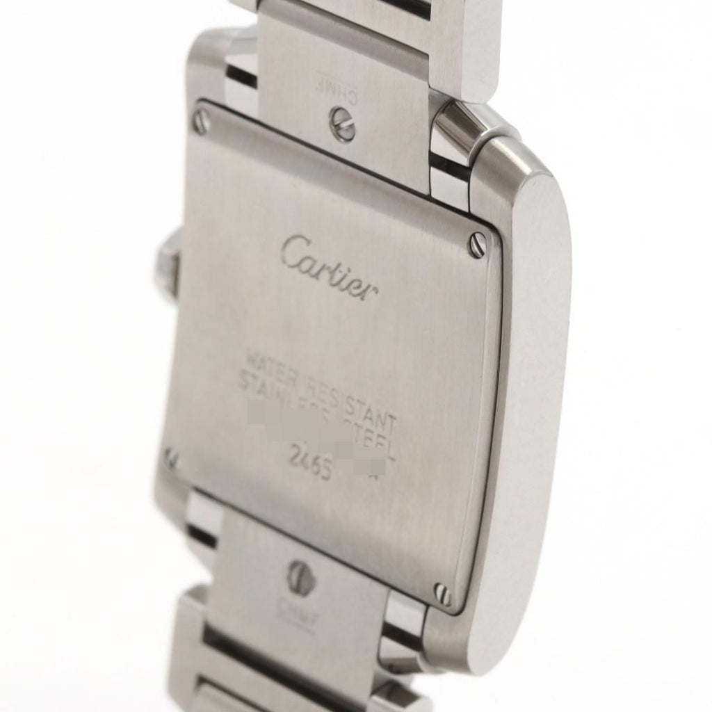 Cartier Tank Française MM W51011Q3 – datownik, srebrna tarcza, stalowa bransoleta