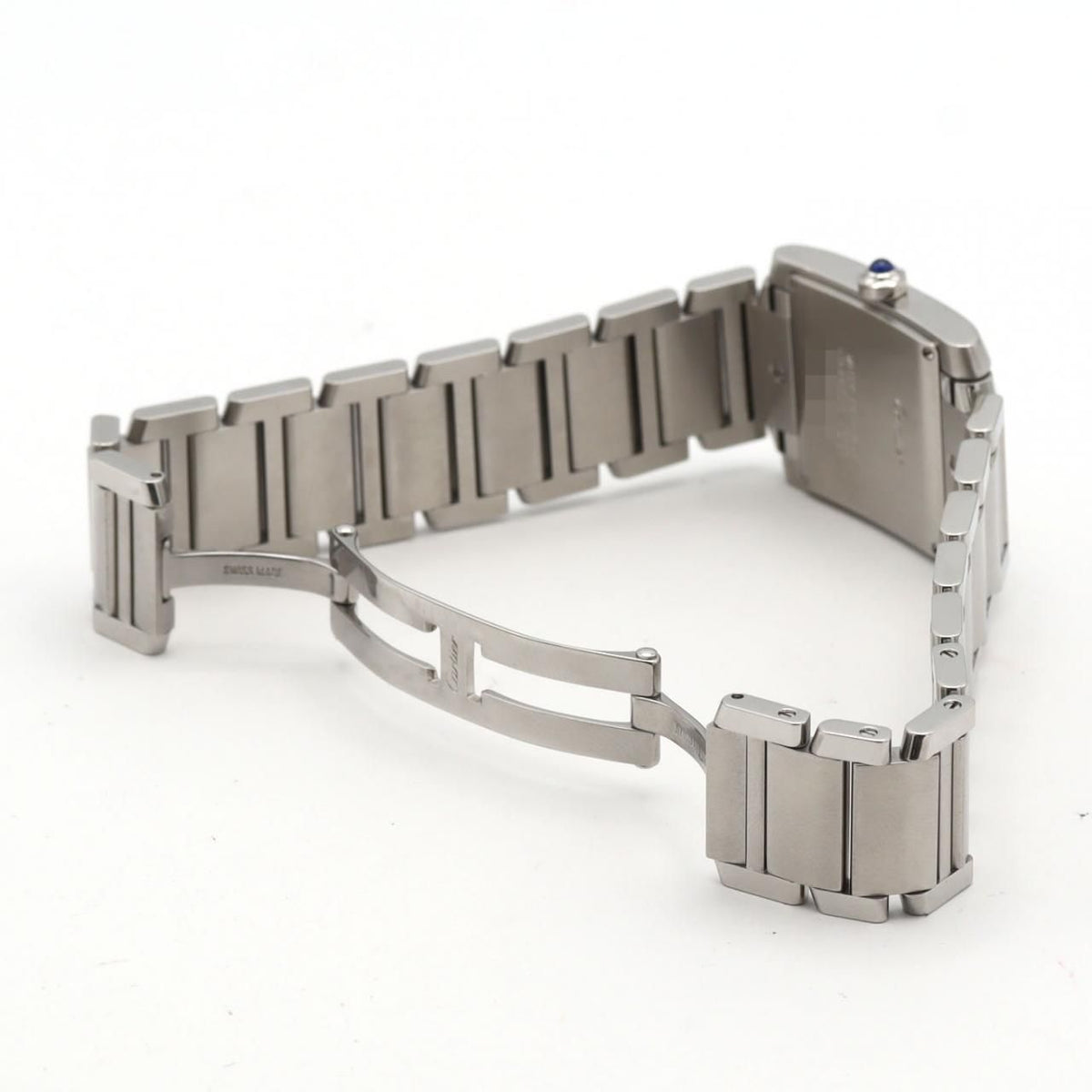 Cartier Tank Française MM W51011Q3 – datownik, srebrna tarcza, stalowa bransoleta
