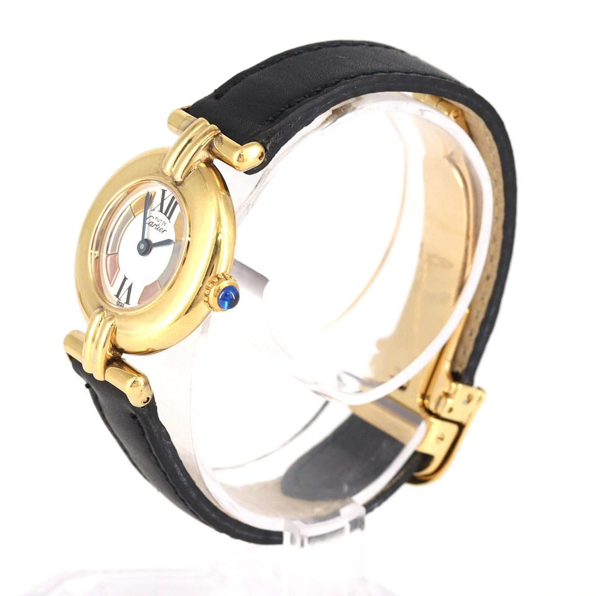 Cartier Must Colisée SM W1006654 – złocona koperta, czarny pasek