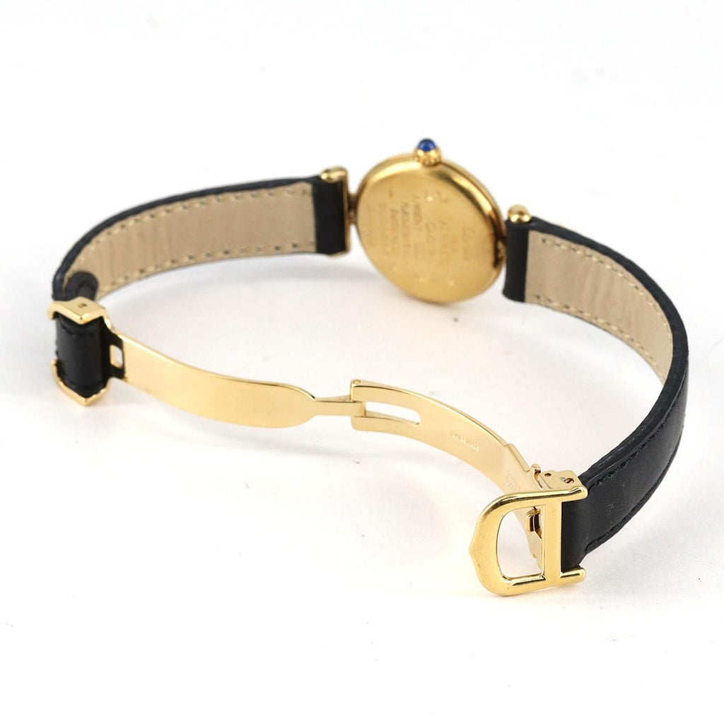 Cartier Must Colisée SM W1006654 – złocona koperta, czarny pasek