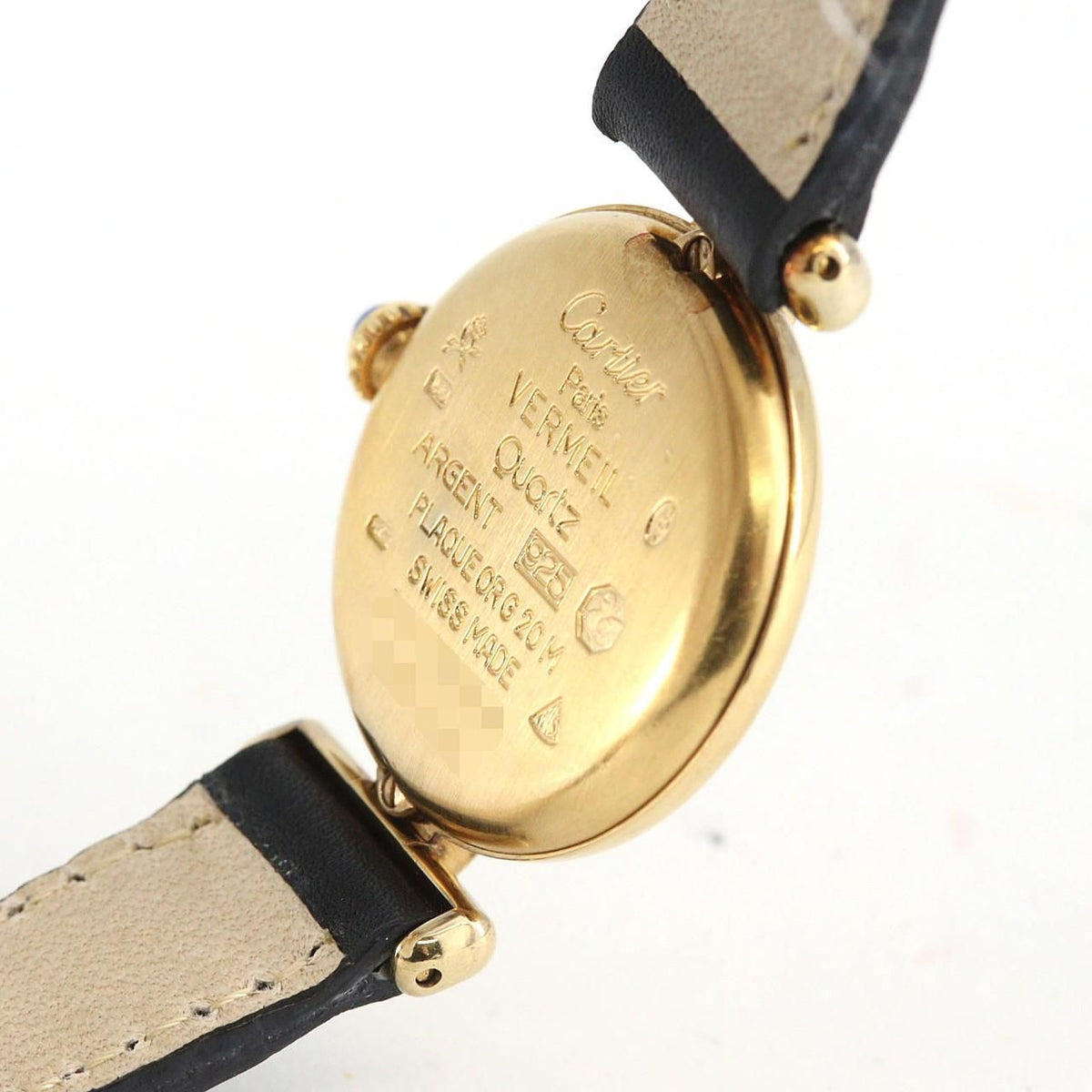 Cartier Must Colisée SM W1006654 – złocona koperta, czarny pasek