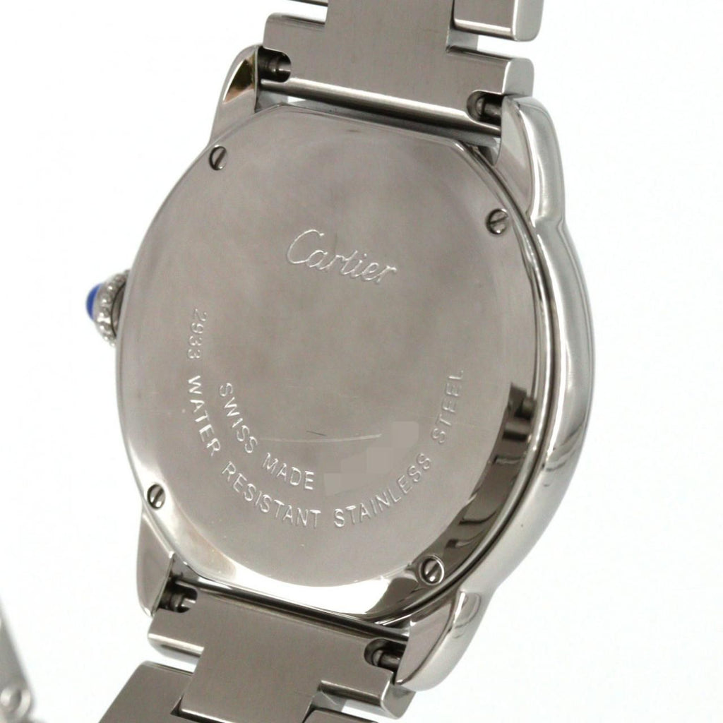 Cartier Ronde Solo SM W6701004 – srebrna tarcza z rzymskimi cyframi, stalowa bransoleta