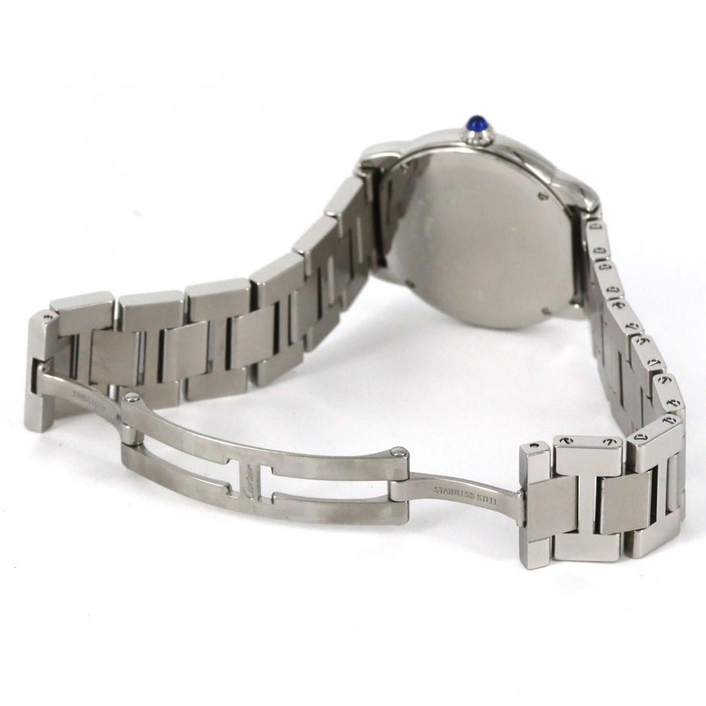 Cartier Ronde Solo SM W6701004 – srebrna tarcza z rzymskimi cyframi, stalowa bransoleta