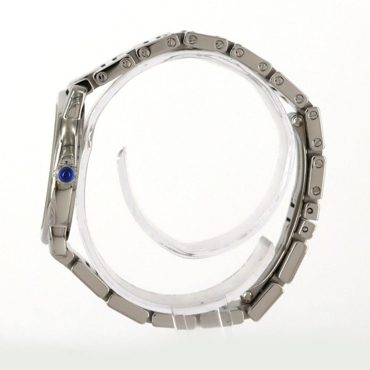 Cartier Ronde Solo SM W6701004 – srebrna tarcza z rzymskimi cyframi, stalowa bransoleta