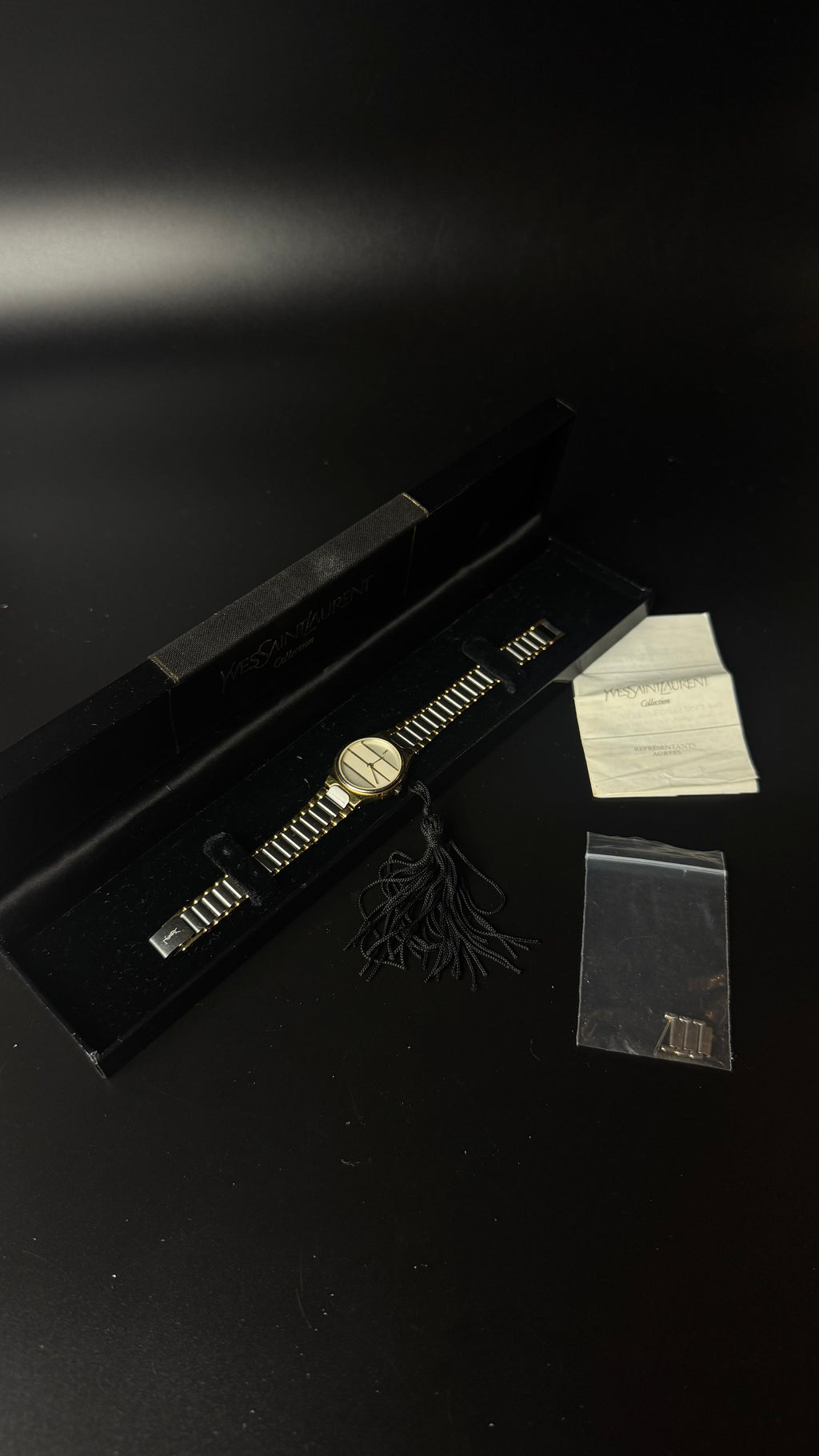 Yves Saint Laurent YSL srebrno-złota bransoleta