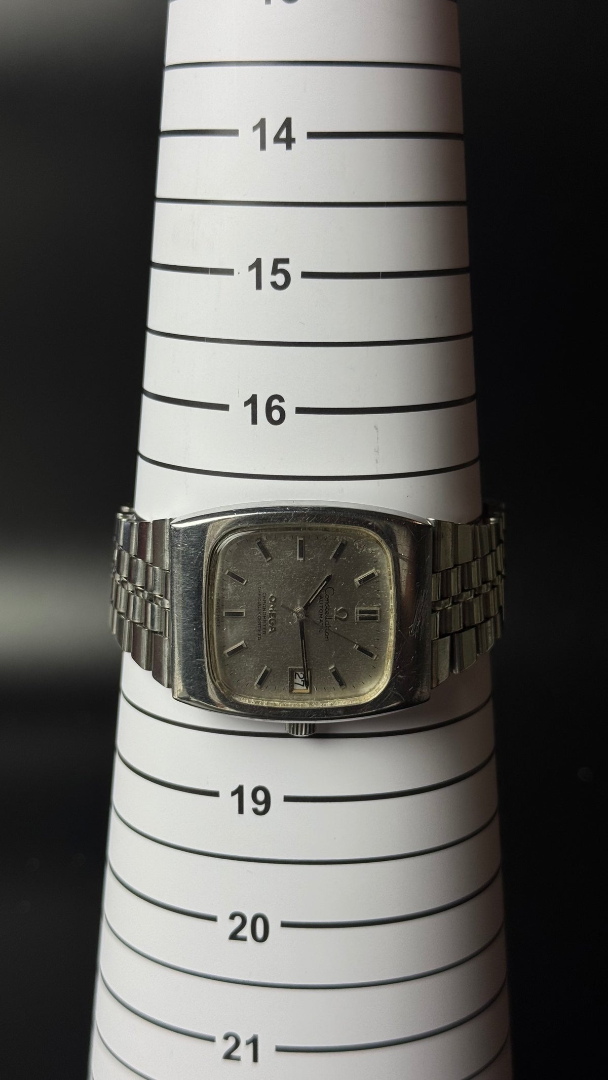 Omega Constellation Automatic Chronometer - zegarek vintage ze srebrną tarczą