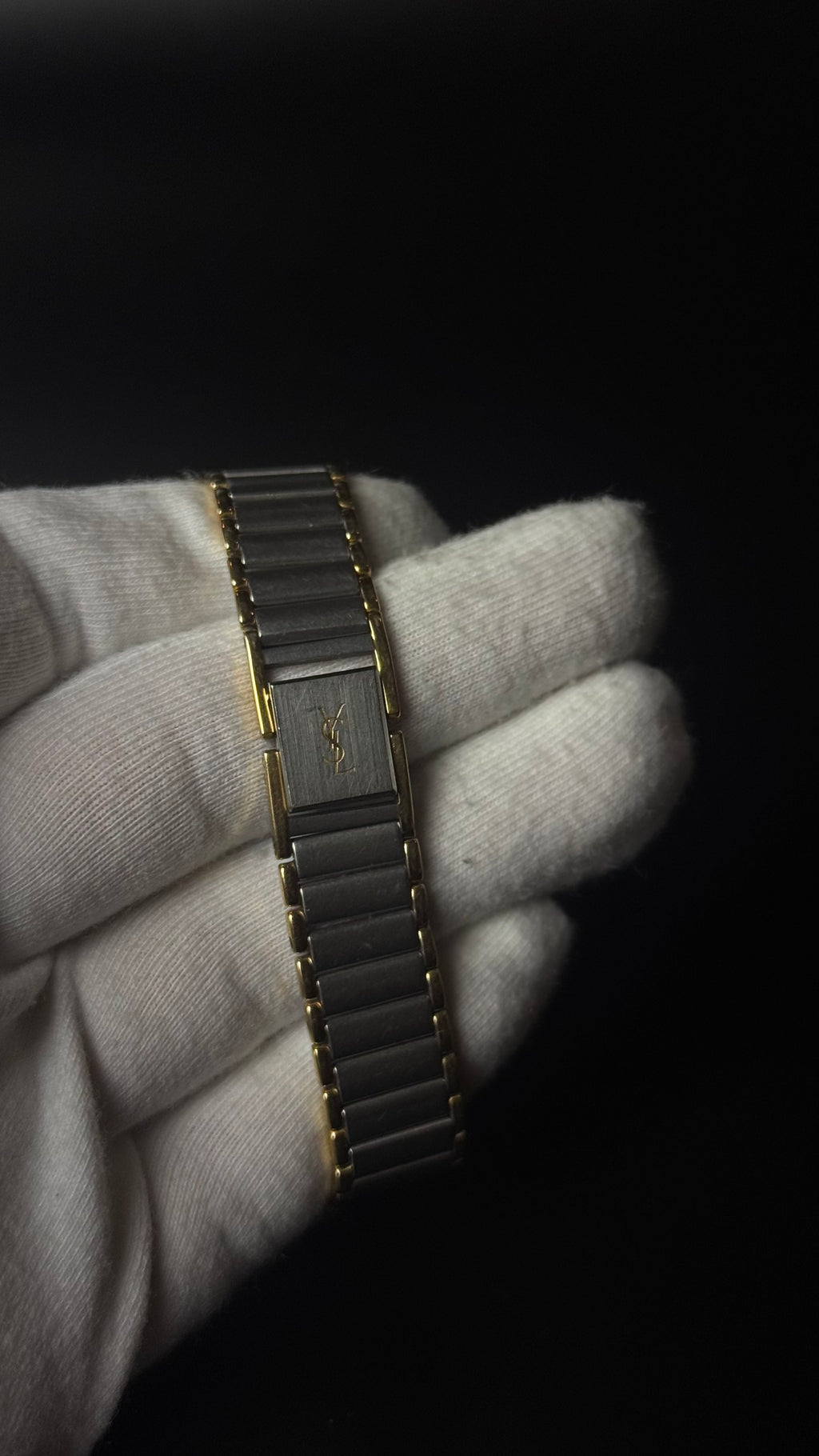 Yves Saint Laurent YSL – szampańska tarcza, dwukolorowa bransoleta