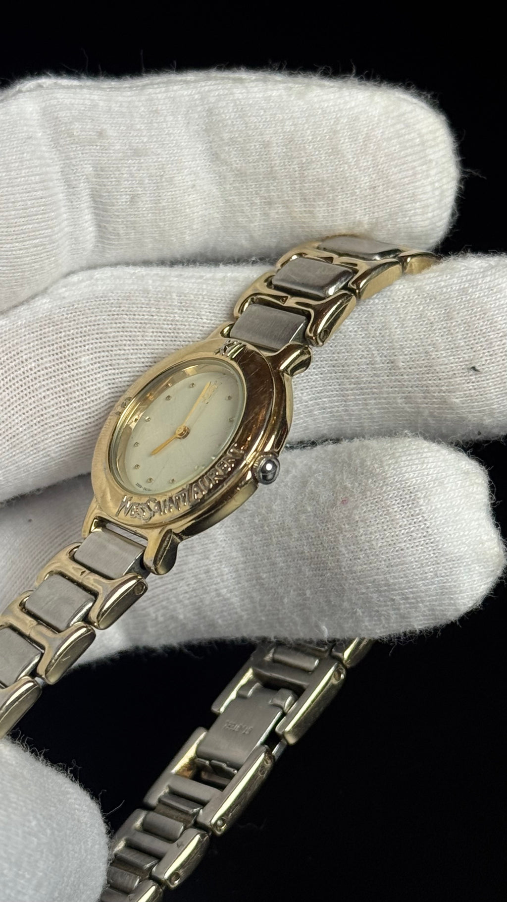 Yves Saint Laurent YSL – damski zegarek vintage two-tone