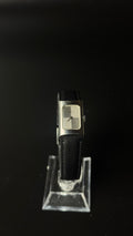 Omega De Ville – prostokątny zegarek vintage z geometryczną tarczą na czarnym pasku