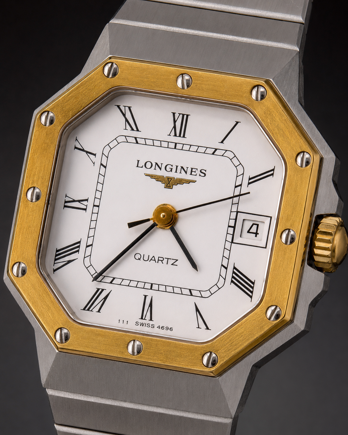 Longines kwarcowy ze śrubowanym bezelem
